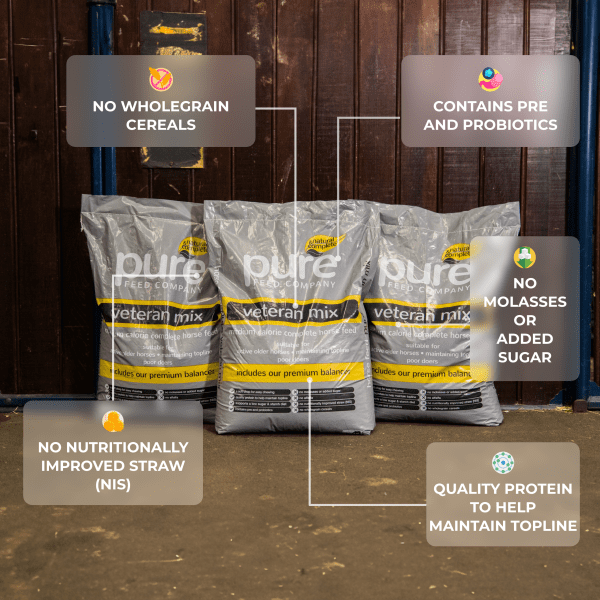 Pure Feed Company Veteran Mix – complete horse feed for older horses with no added sugar or cereals