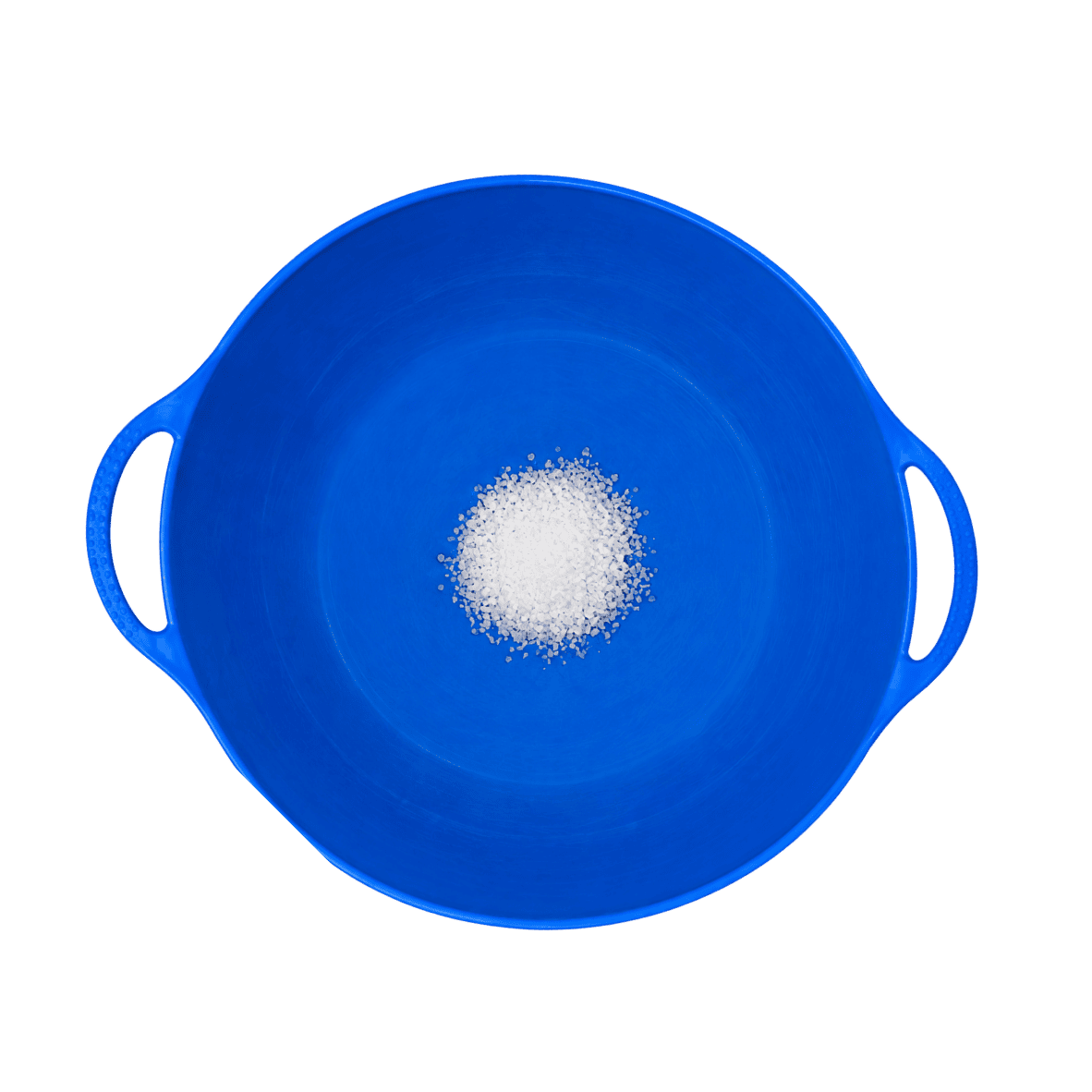 blue bowl with small pile of salt