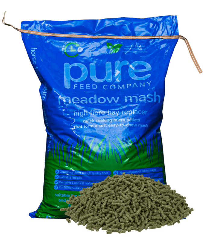 Meadow mash bag with pile of meadow mash